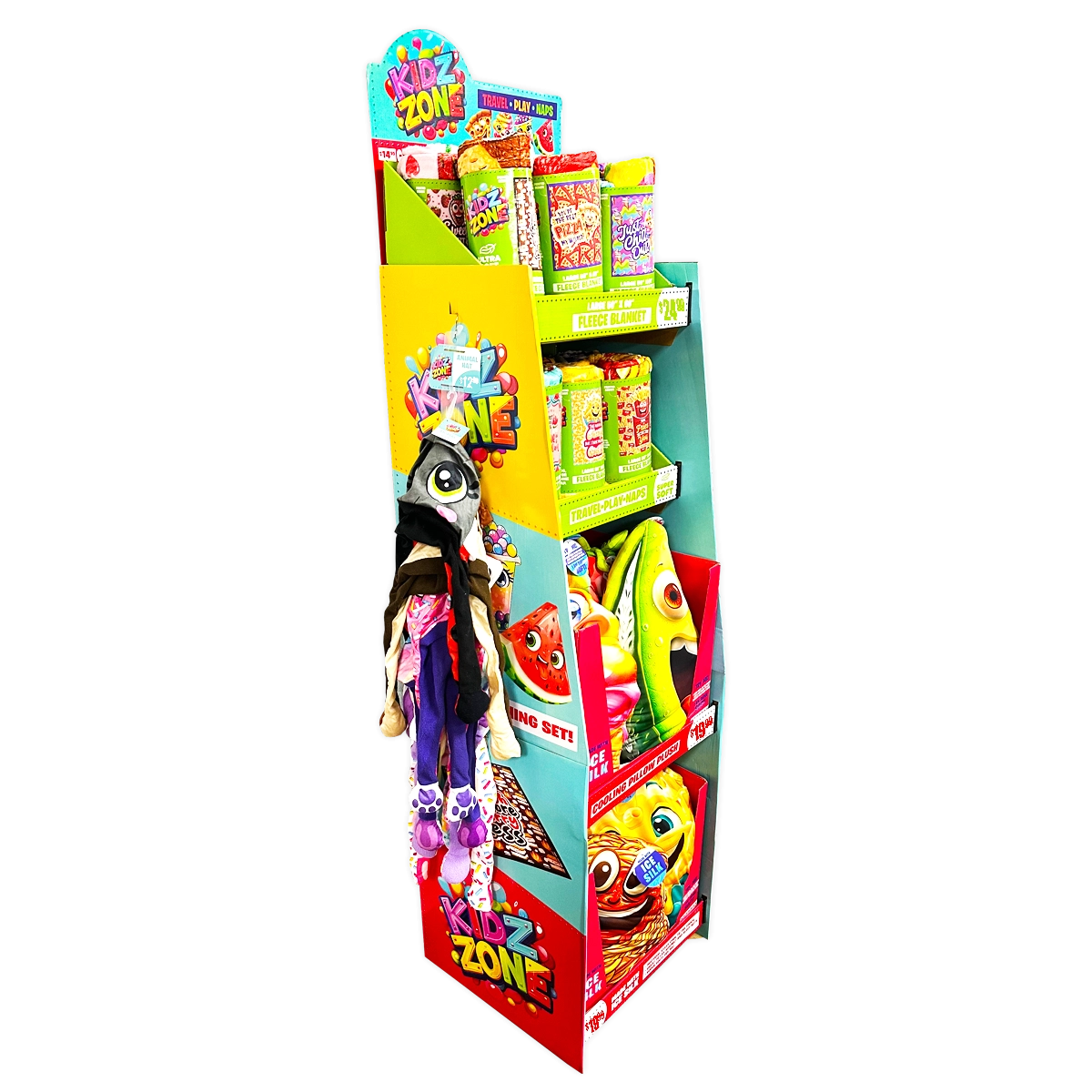 Kids Zone Plush Assortment Floor Display - 30 Pieces Per Retail Ready Display 88566