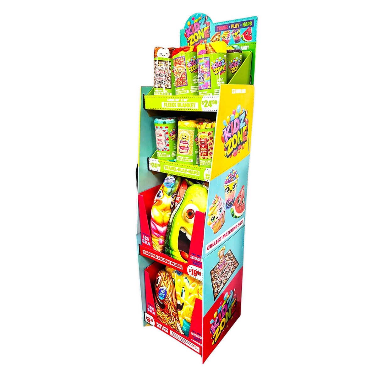 Kids Zone Plush Assortment Floor Display - 30 Pieces Per Retail Ready Display 88566