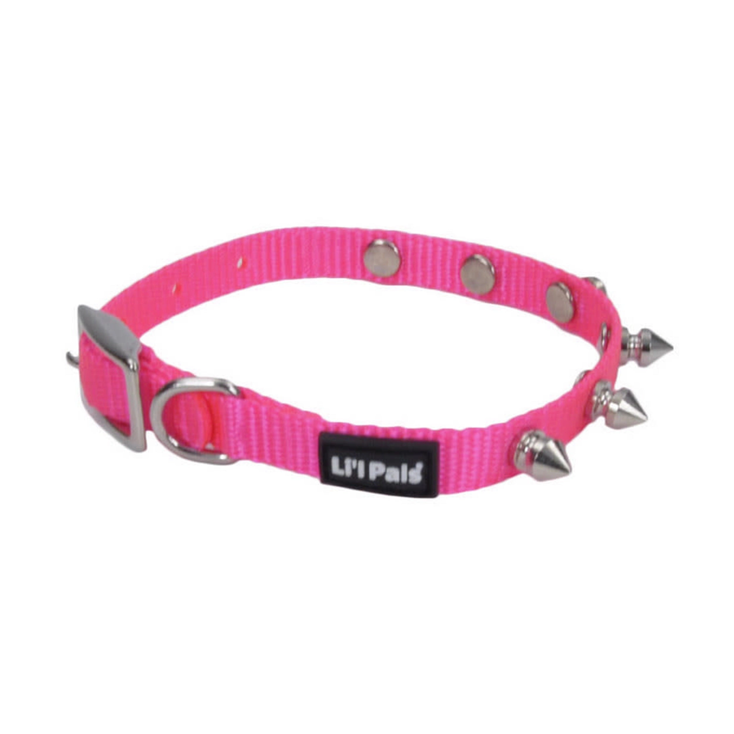 Li'l Pals® Spiked Nylon Dog Collar, Pink, Petite Small