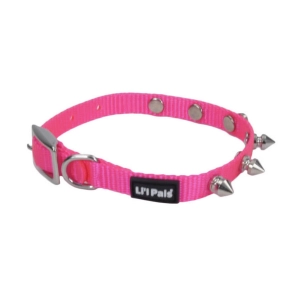 Li'l Pals® Spiked Nylon Dog Collar, Pink, Petite Small