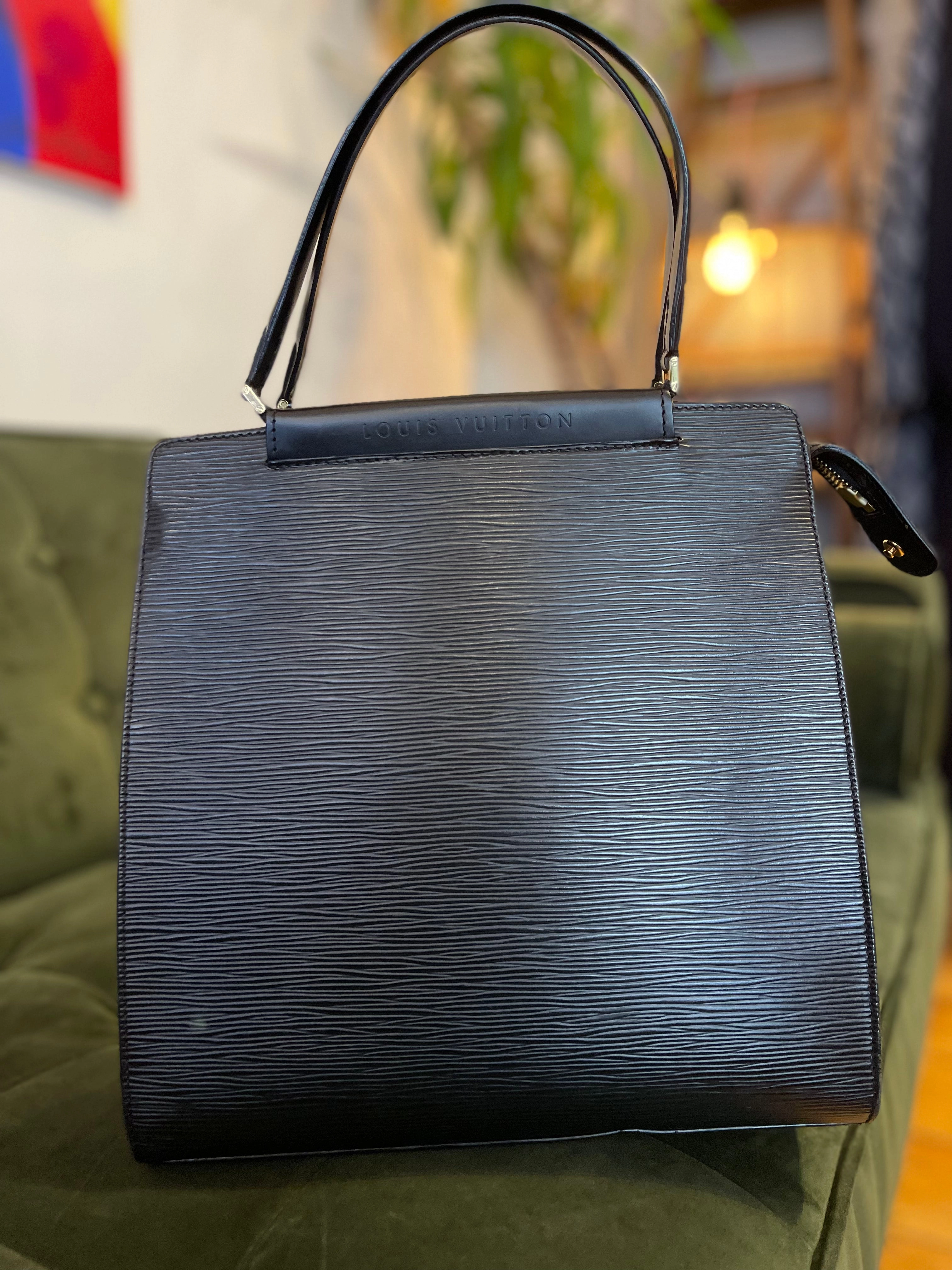 Louis Vuitton Black Epi Leather Vintage Handbag