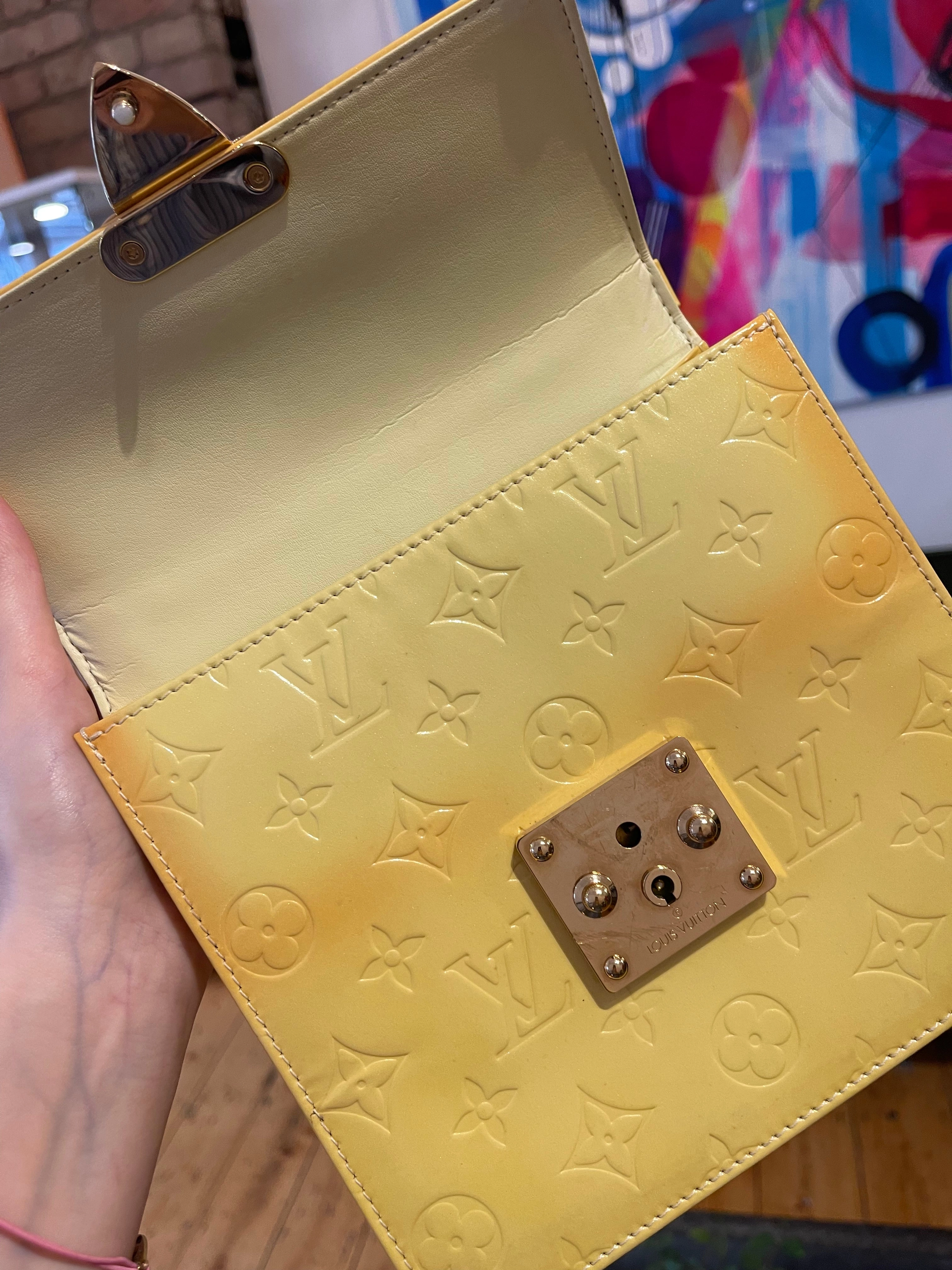 Louis Vuitton Yellow Vernis Vintage Handbag