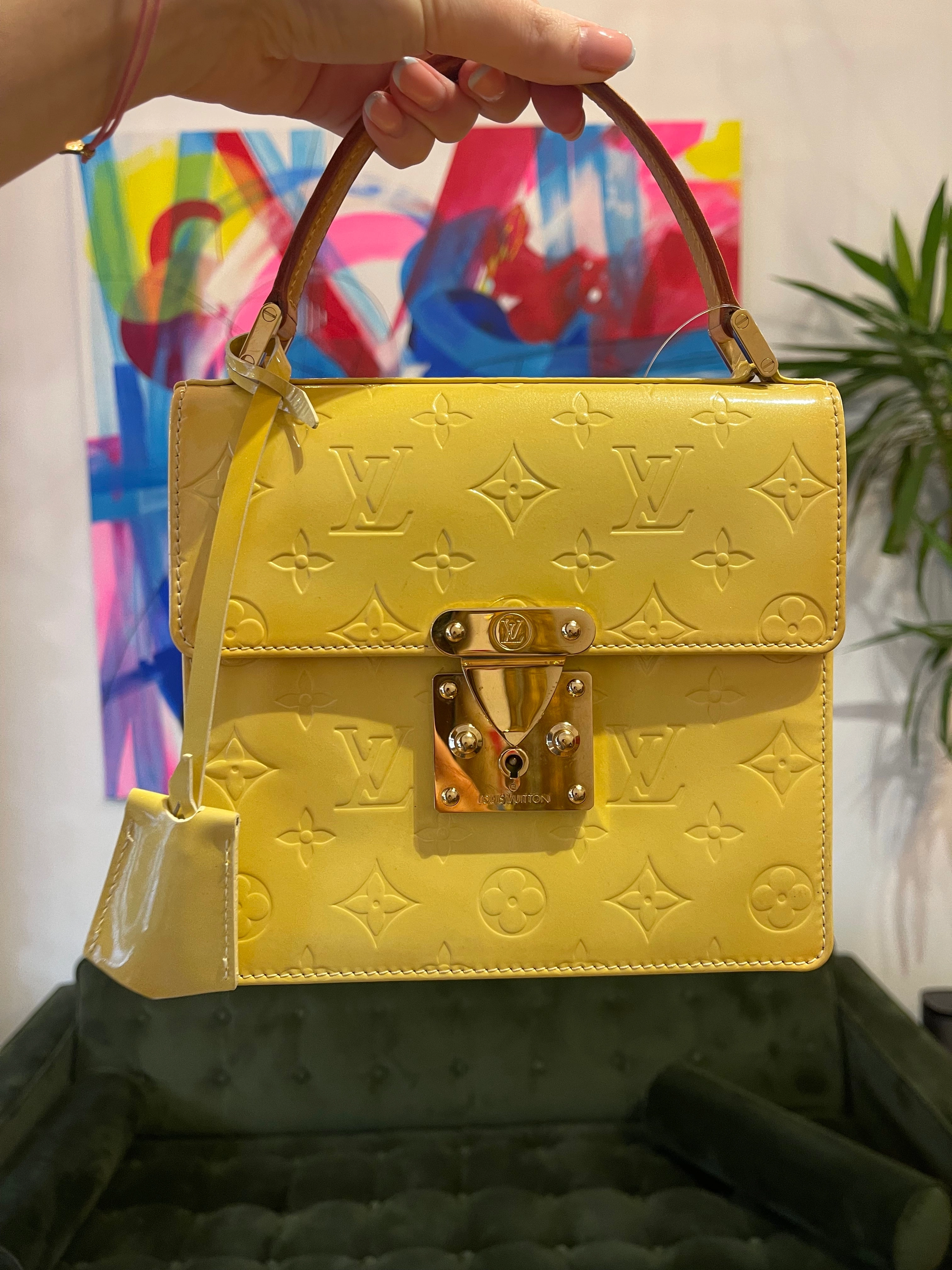Louis Vuitton Yellow Vernis Vintage Handbag