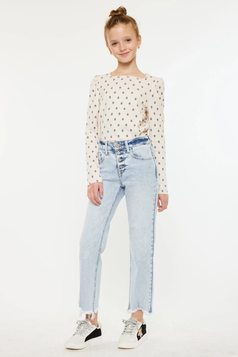 Maggy High Rise Kids Cropped Straight