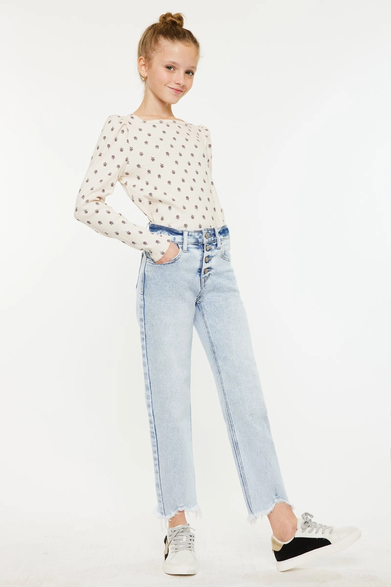 Maggy High Rise Kids Cropped Straight