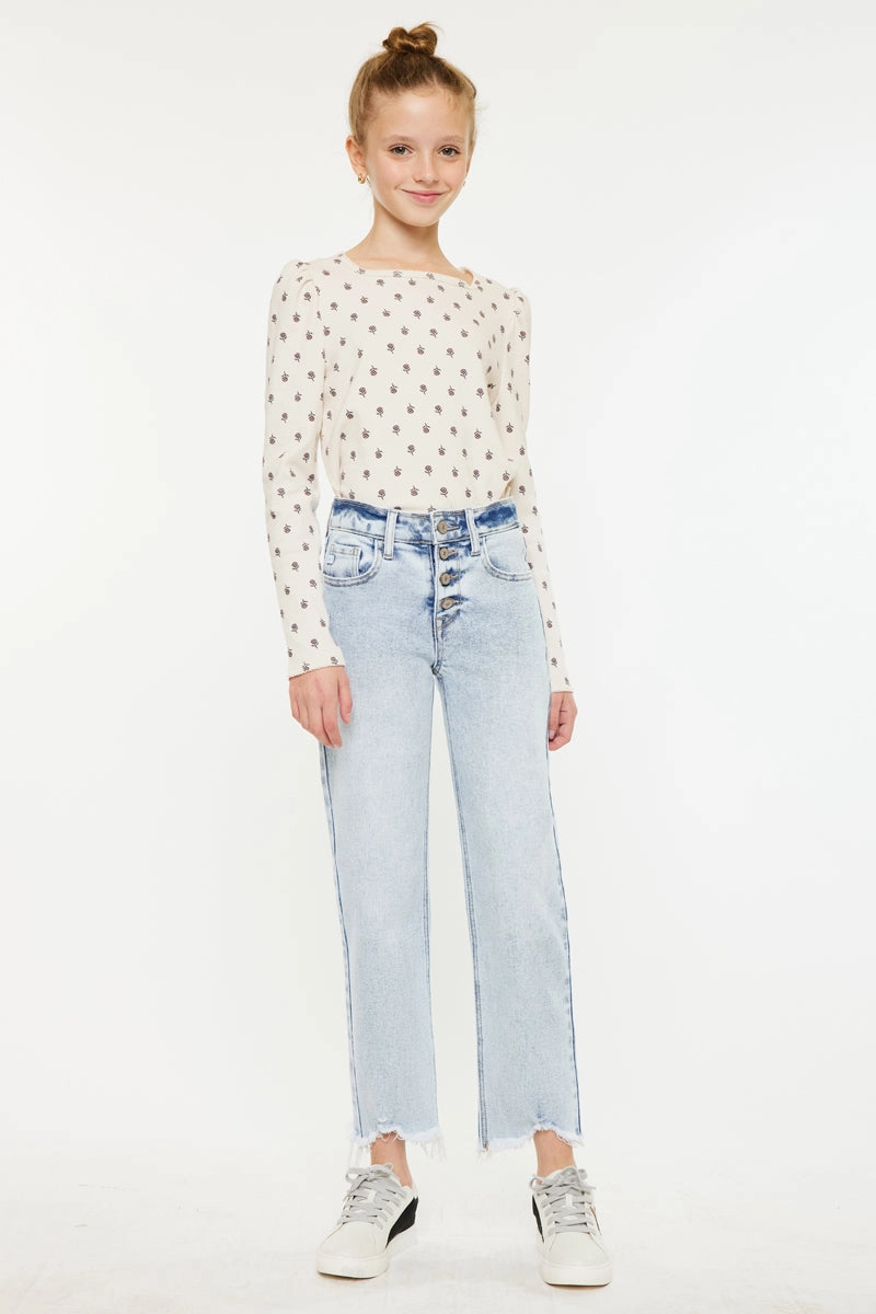 Maggy High Rise Kids Cropped Straight