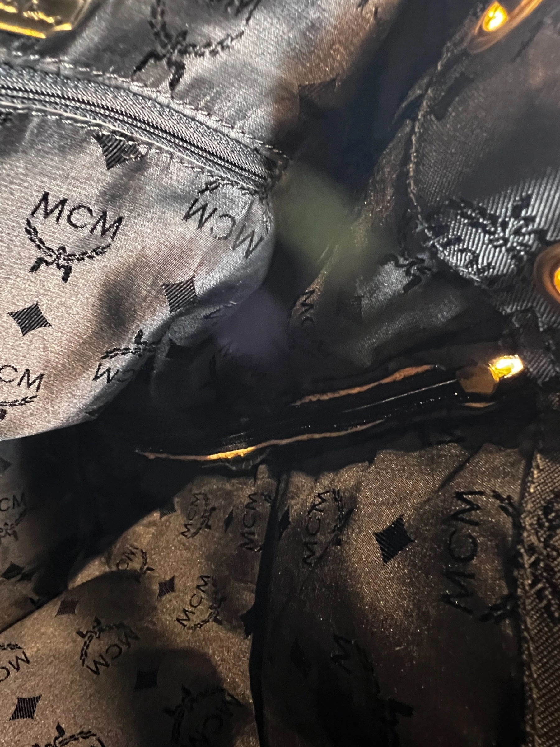 MCM Black Vintage Nylon Logogram Backpack