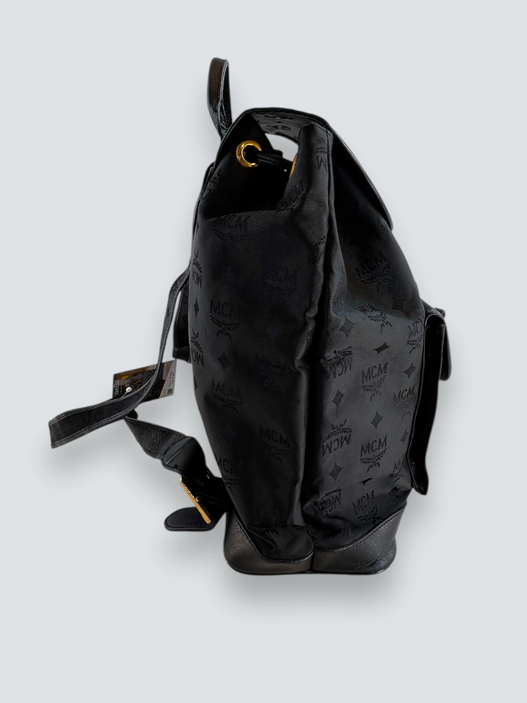 MCM Black Vintage Nylon Logogram Backpack