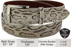 Men's Viper Snake Skin Designer Full Grain Leather Belt **Made To Order Allow 5 To 6 Weeks To Ship