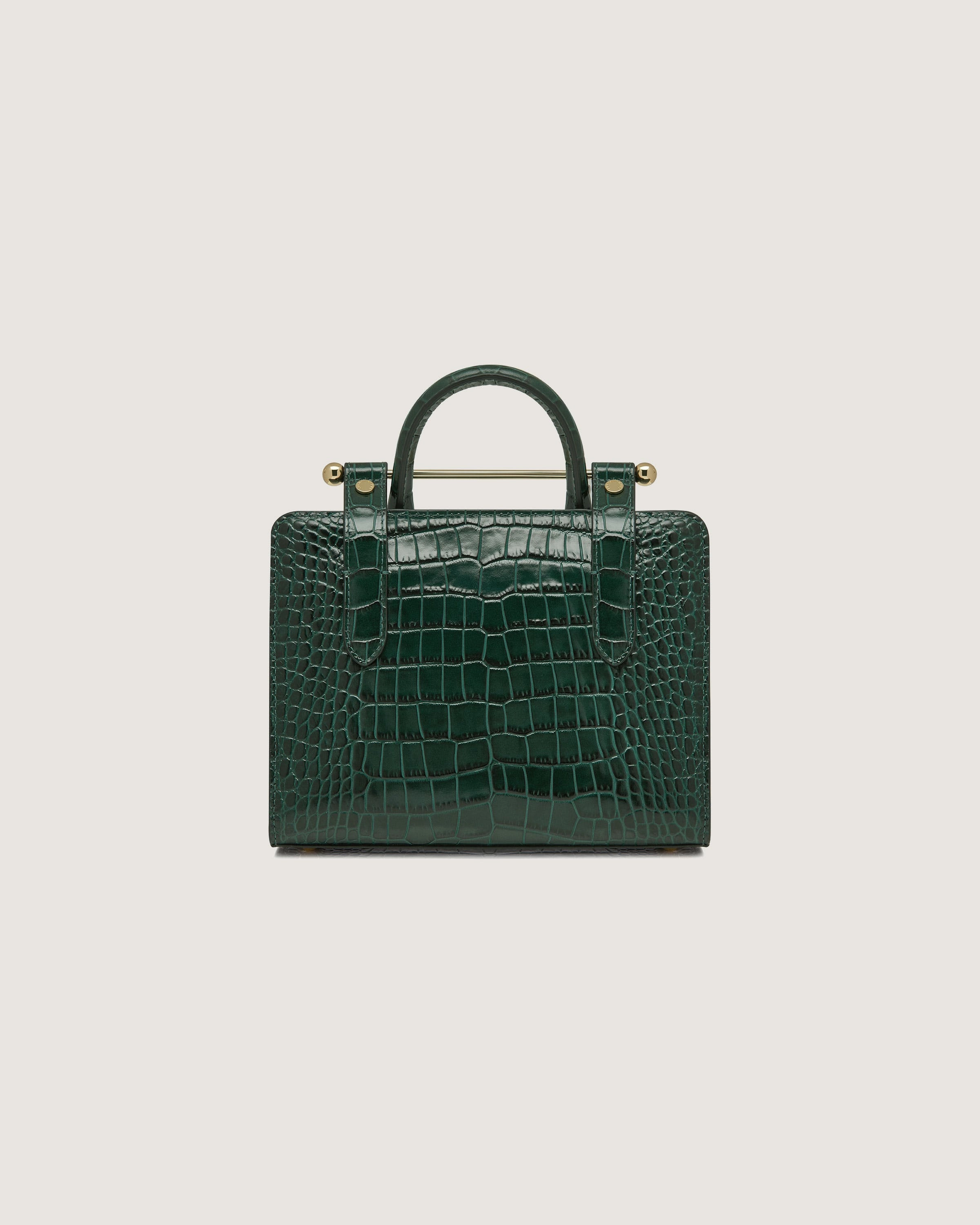 Mini Tote - Croc-Embossed Bottle Green