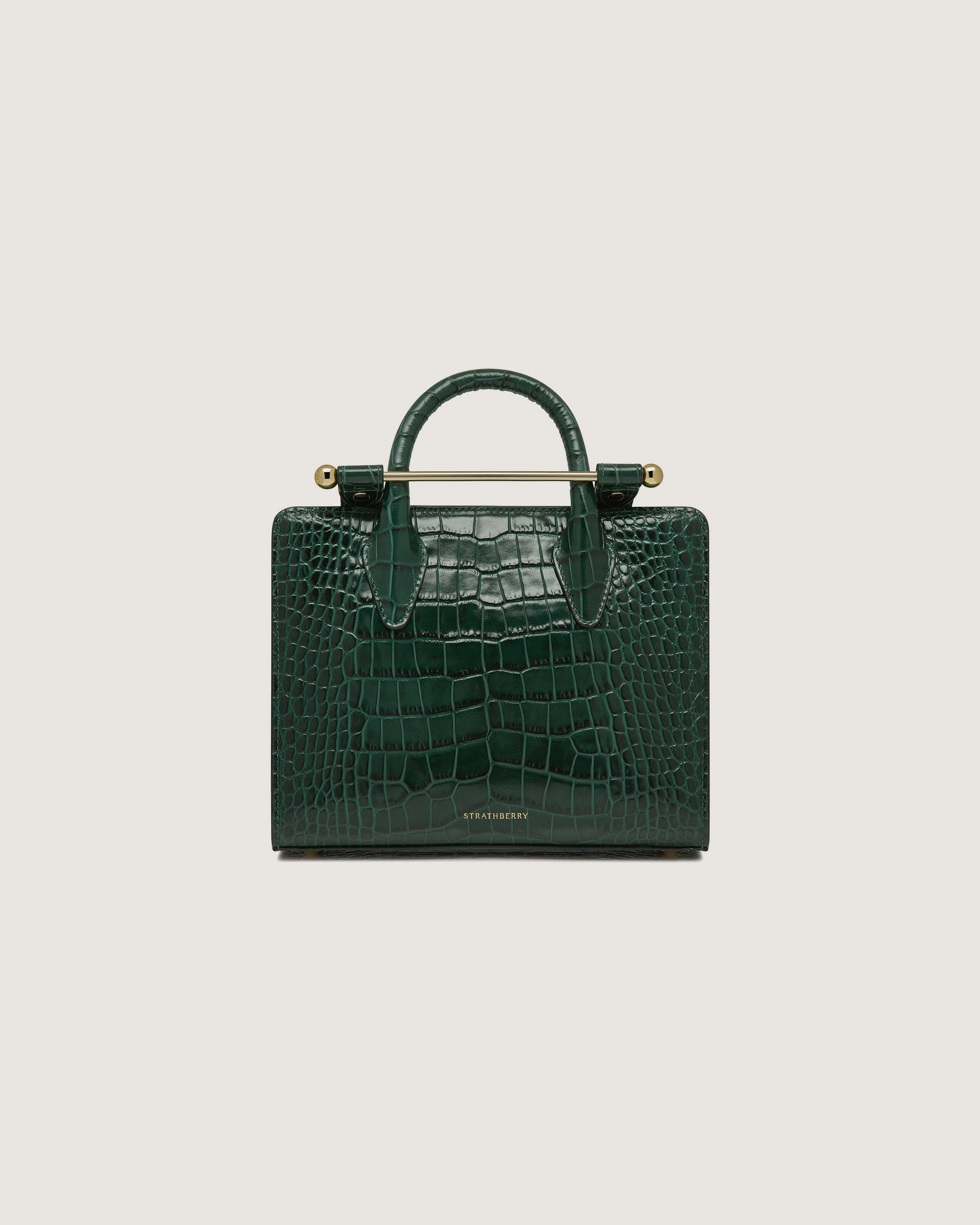 Mini Tote - Croc-Embossed Bottle Green