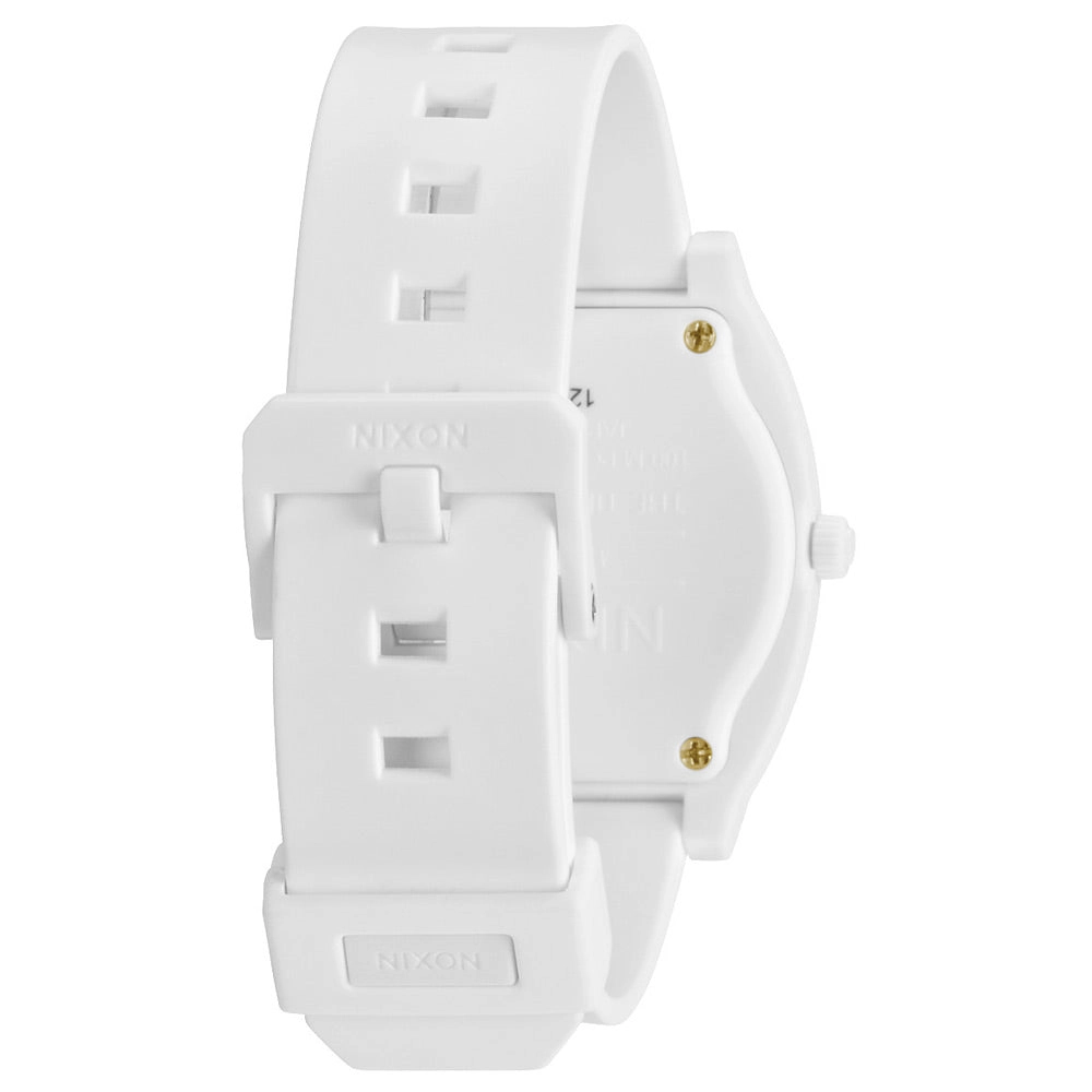 Nixon A1191297 Men's The Time Teller P Gold Ano White Dial Plastic Strap Watch