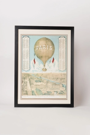 Paris Hot Air Balloon Framed