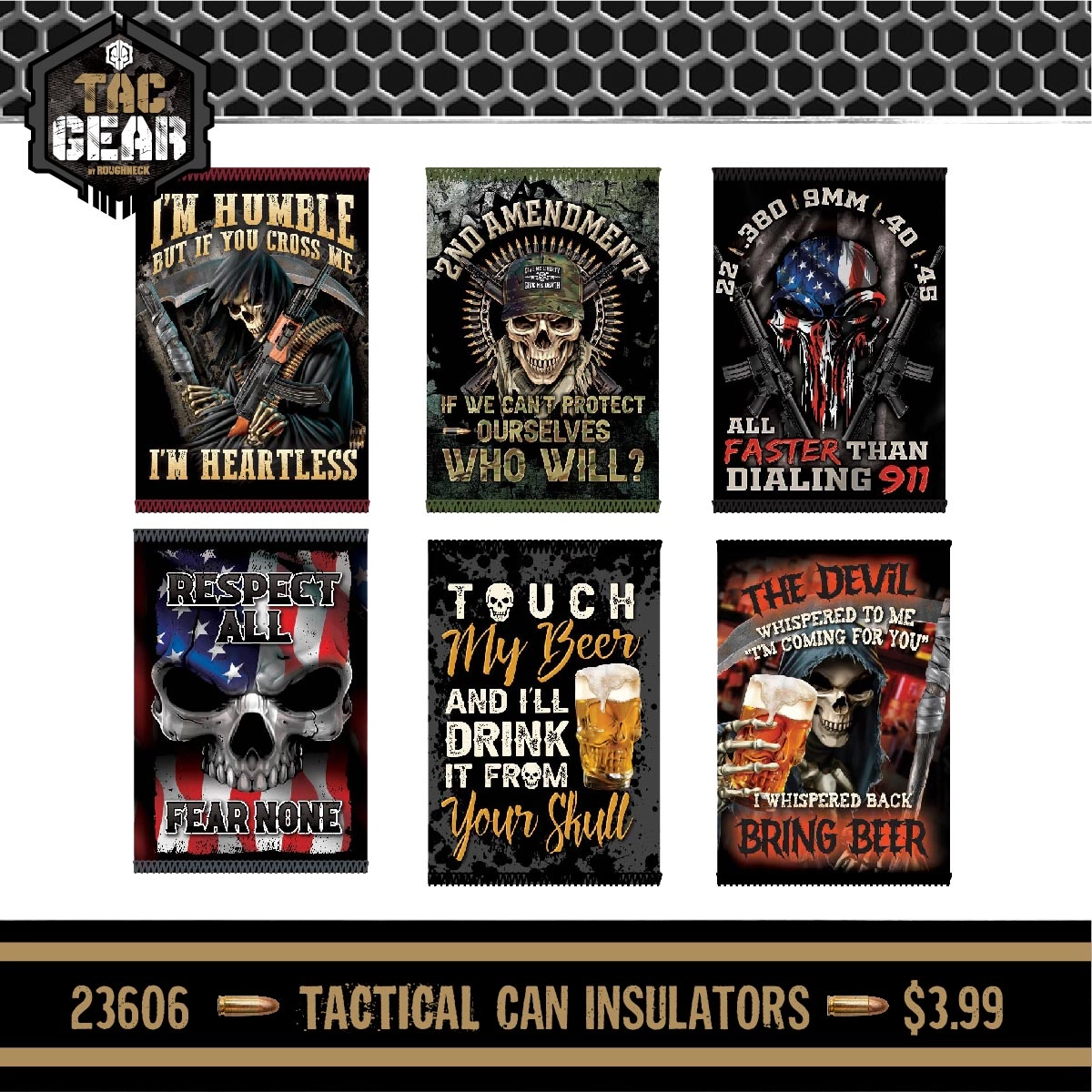 Patriotic Tac Gear Hat and Insulated Cup Assortment Floor Display - 72 Pieces Per Retail Ready Display 88448