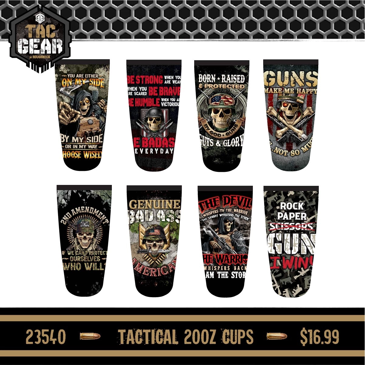 Patriotic Tac Gear Hat and Insulated Cup Assortment Floor Display - 72 Pieces Per Retail Ready Display 88448