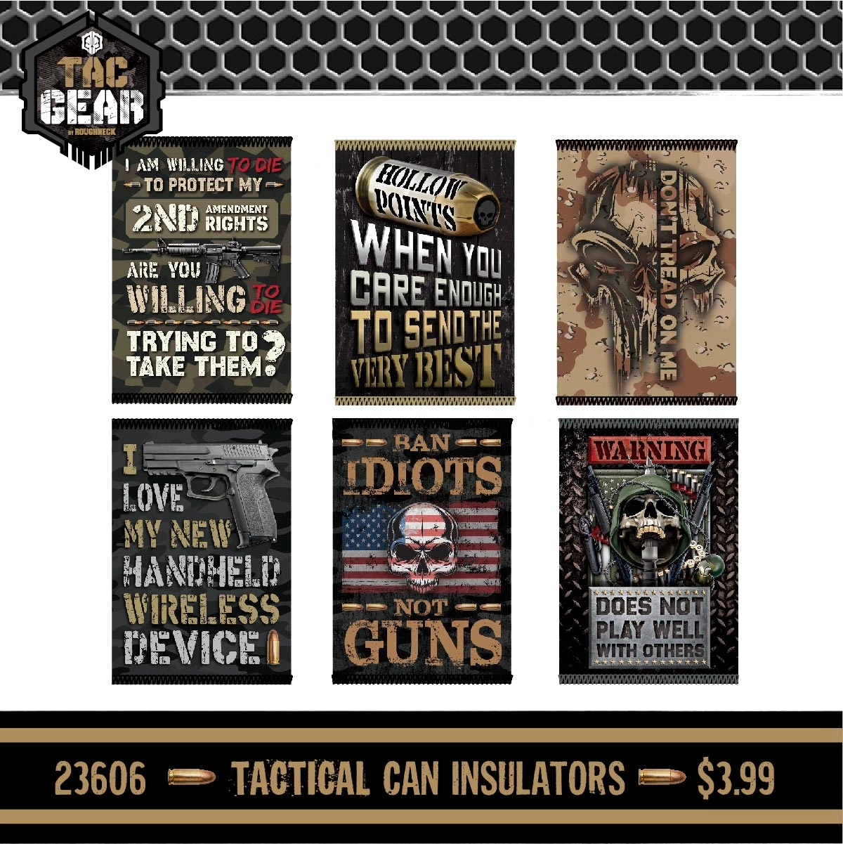 Patriotic Tac Gear Hat and Insulated Cup Assortment Floor Display - 72 Pieces Per Retail Ready Display 88448