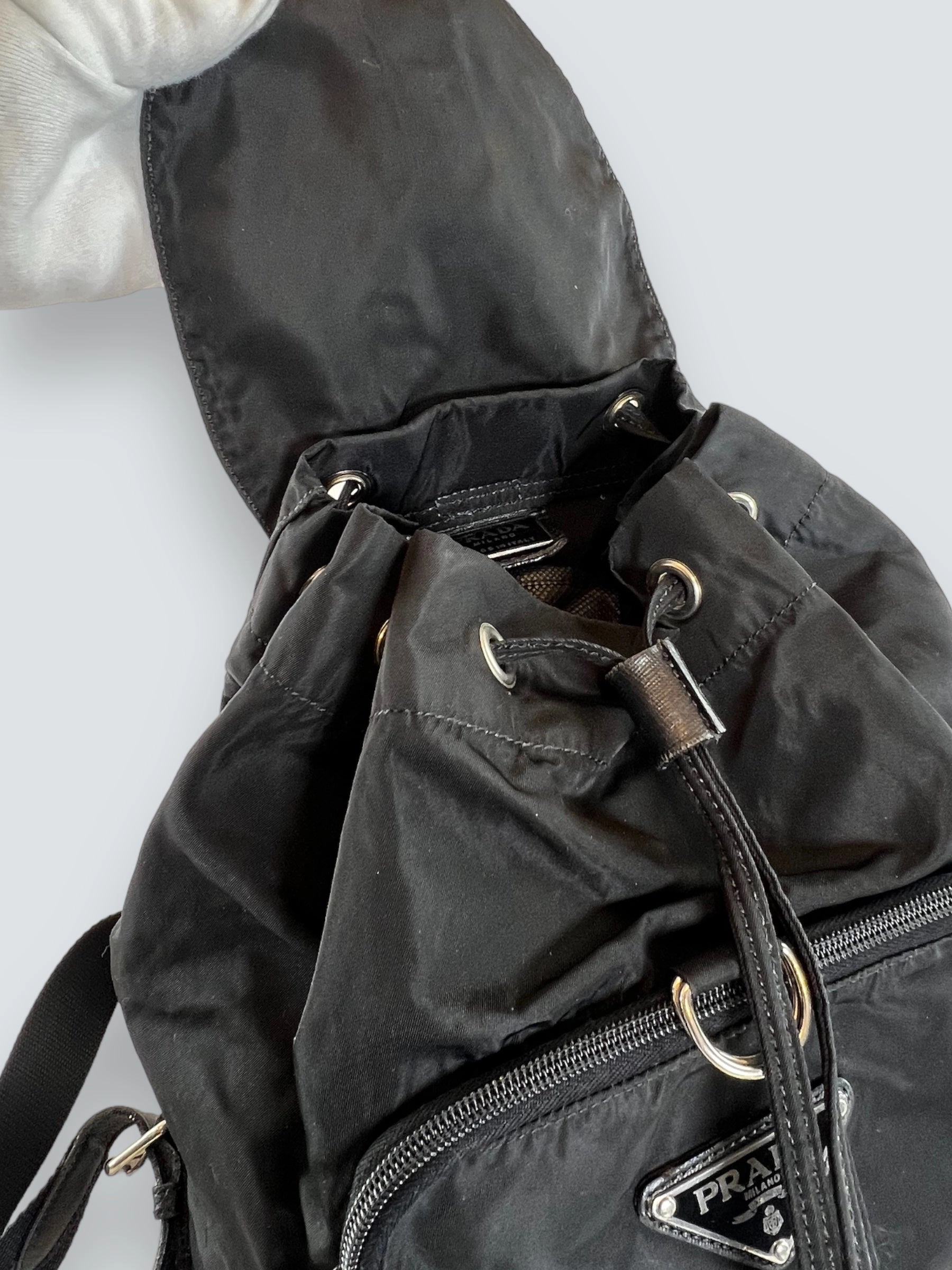 Prada Vintage Black Nylon Backpack