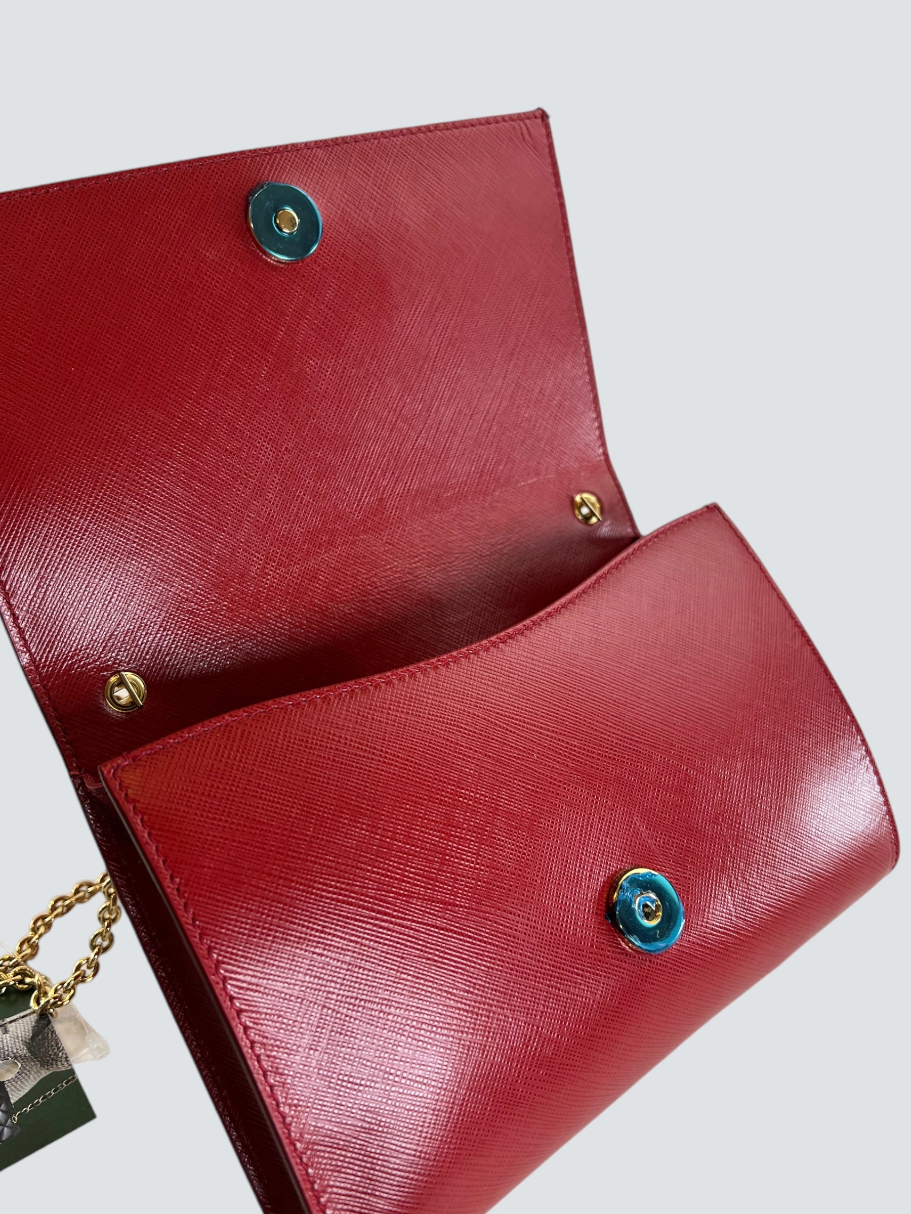 Salvatore Ferragamo Red Leather Crossbody Clutch