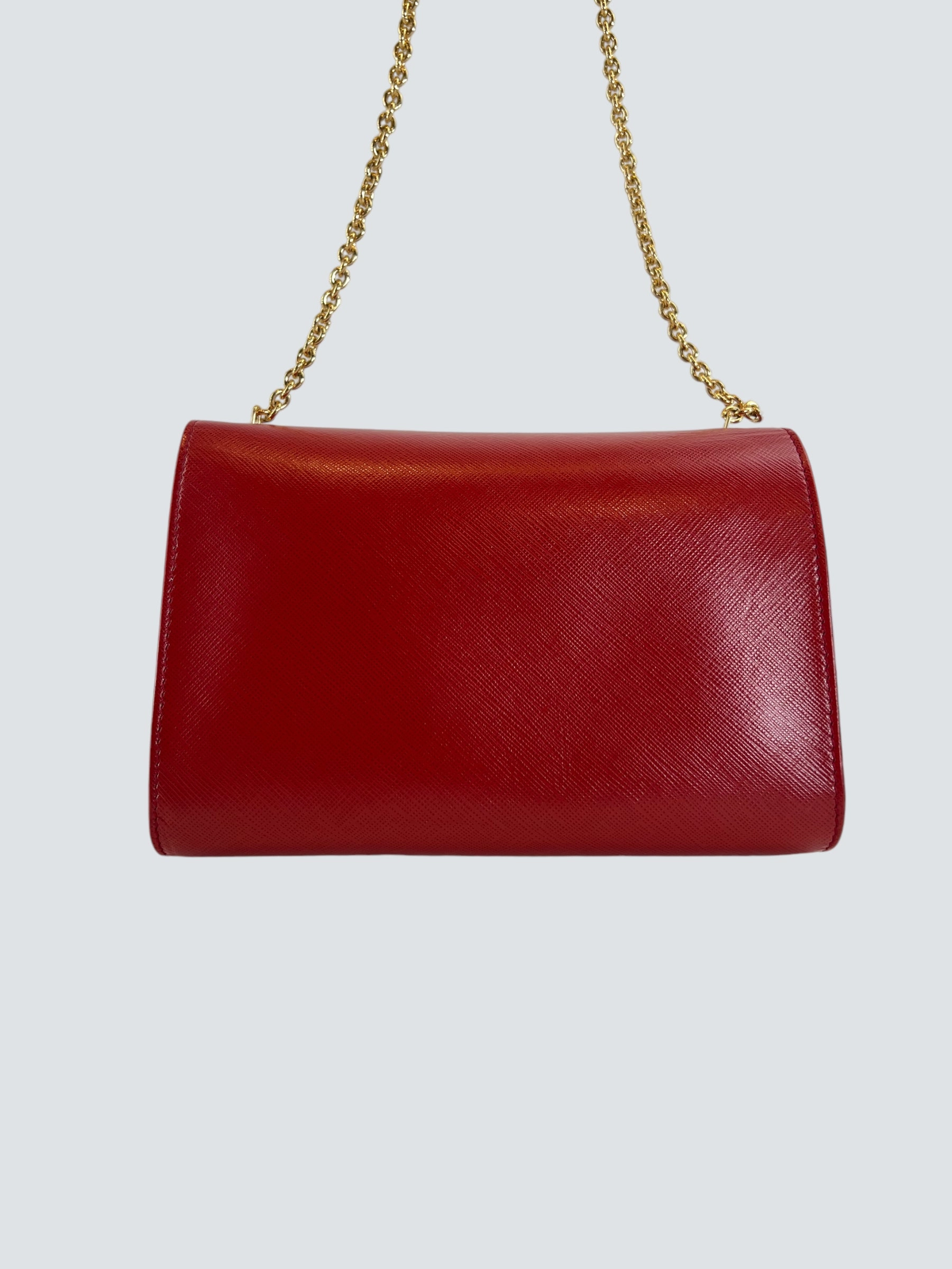 Salvatore Ferragamo Red Leather Crossbody Clutch