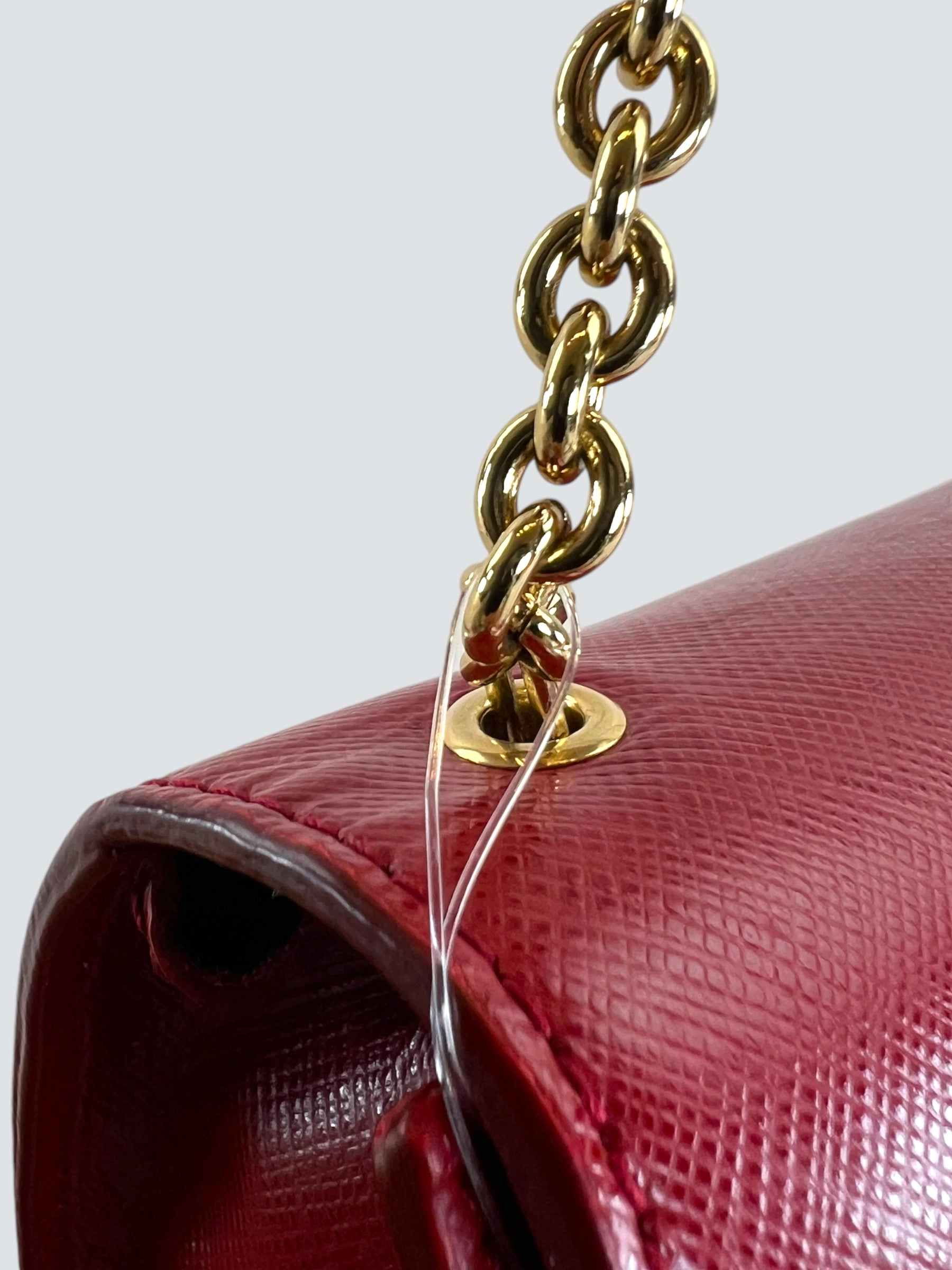 Salvatore Ferragamo Red Leather Crossbody Clutch