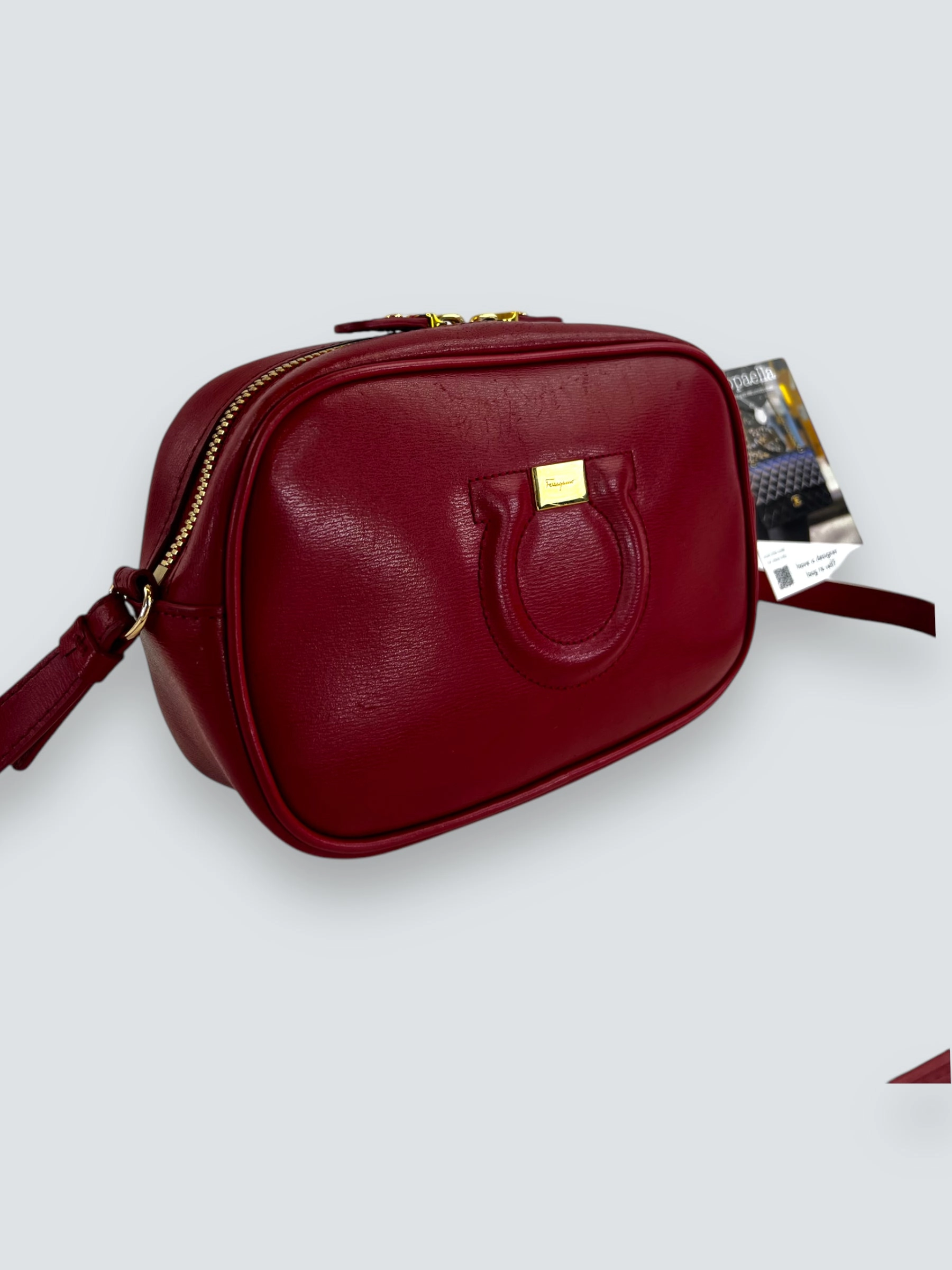 Salvatore Ferragamo Red Leather Shoulder Bag