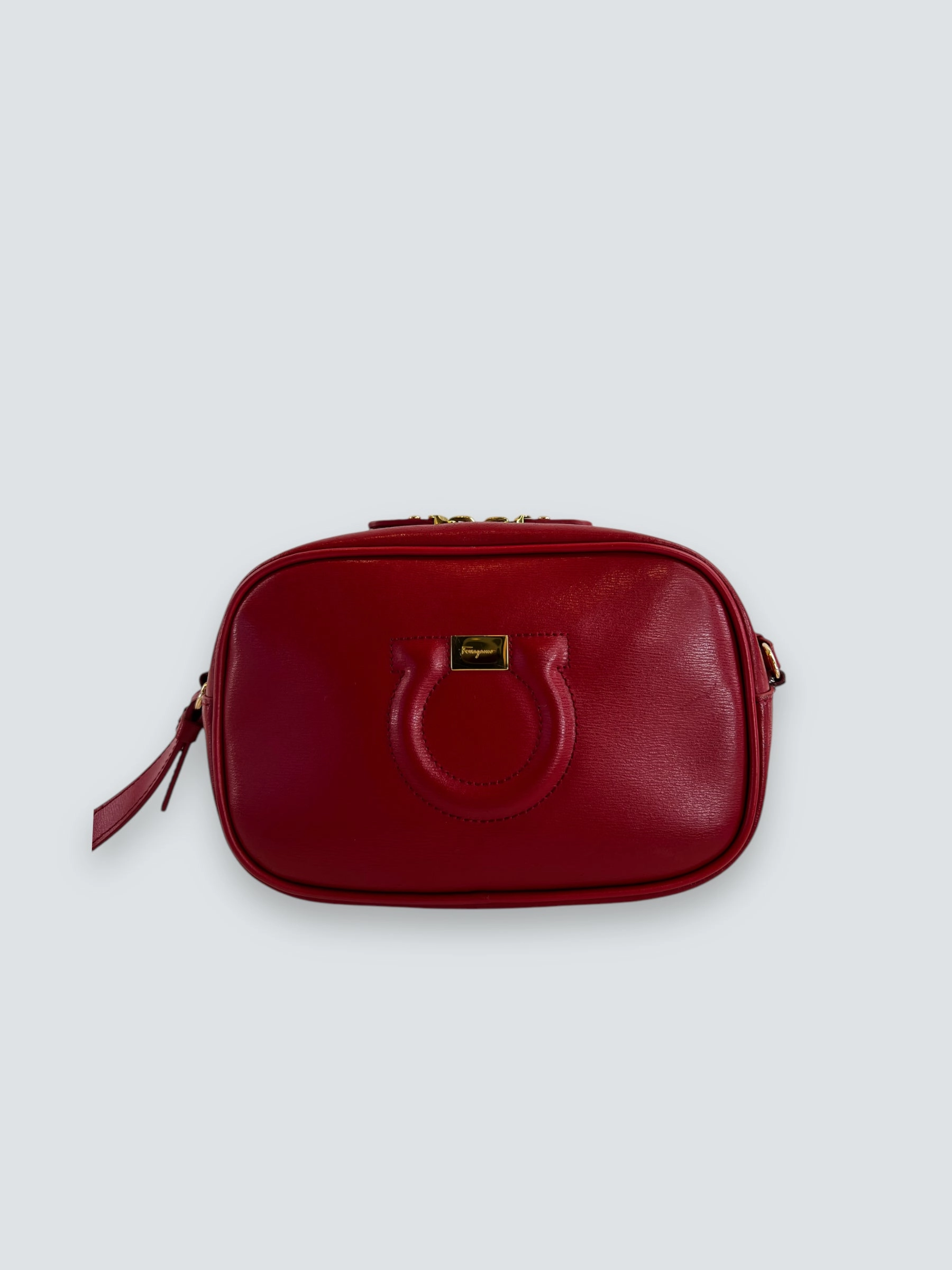 Salvatore Ferragamo Red Leather Shoulder Bag