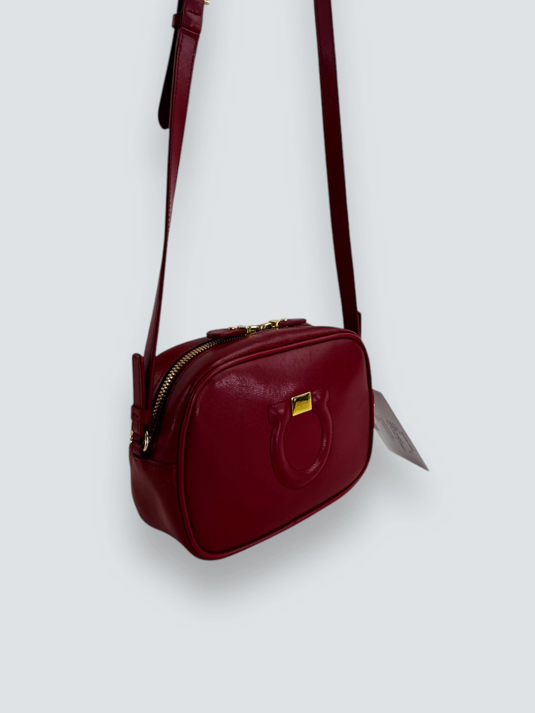 Salvatore Ferragamo Red Leather Shoulder Bag