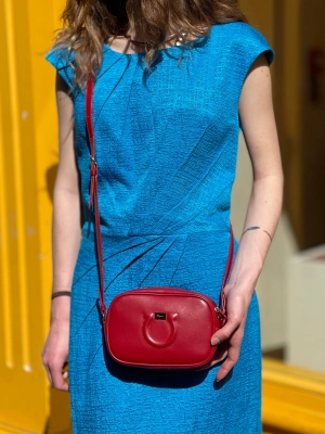 Salvatore Ferragamo Red Leather Shoulder Bag