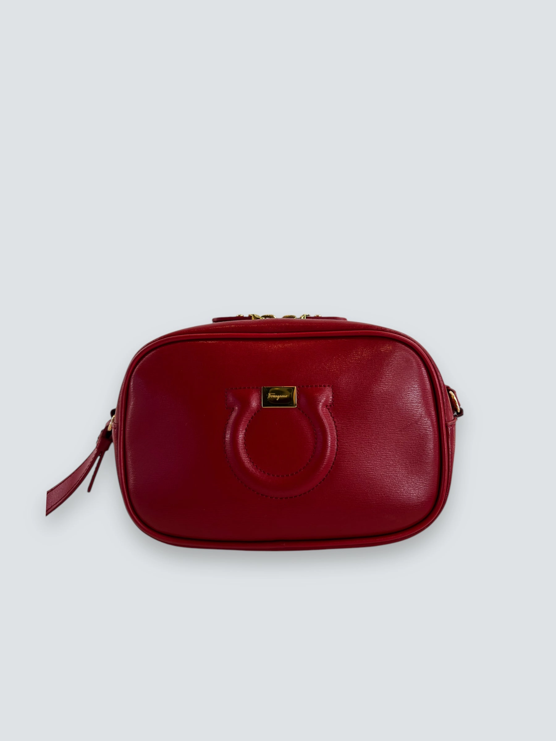 Salvatore Ferragamo Red Leather Shoulder Bag