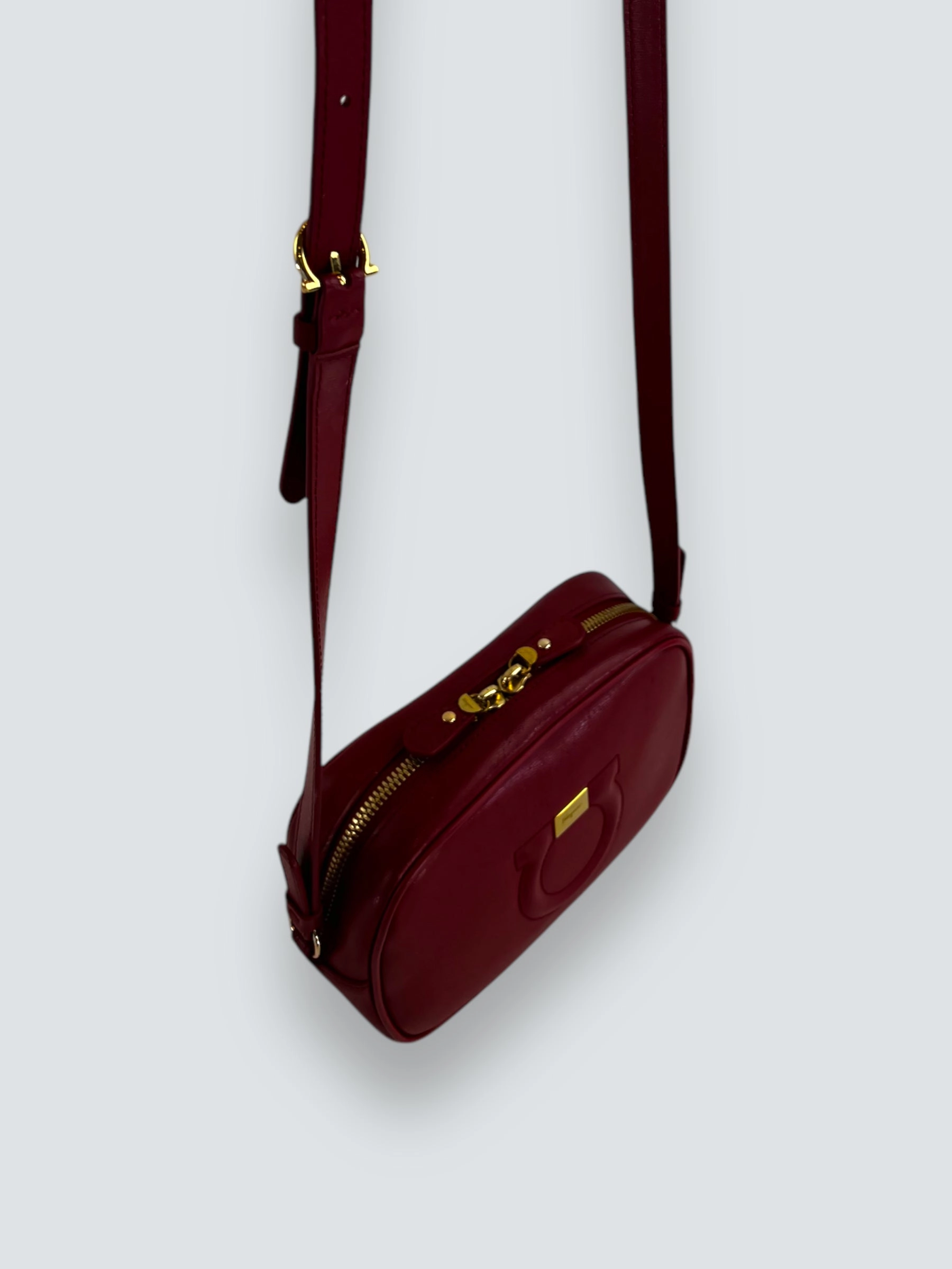 Salvatore Ferragamo Red Leather Shoulder Bag