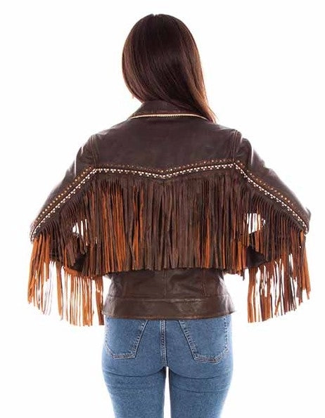 Scully L1114 Ladies Chocolate Lamb Fringe Jacket