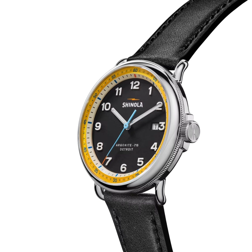 Shinola The Canfield Model C56 43mm, Black & Yellow Dial