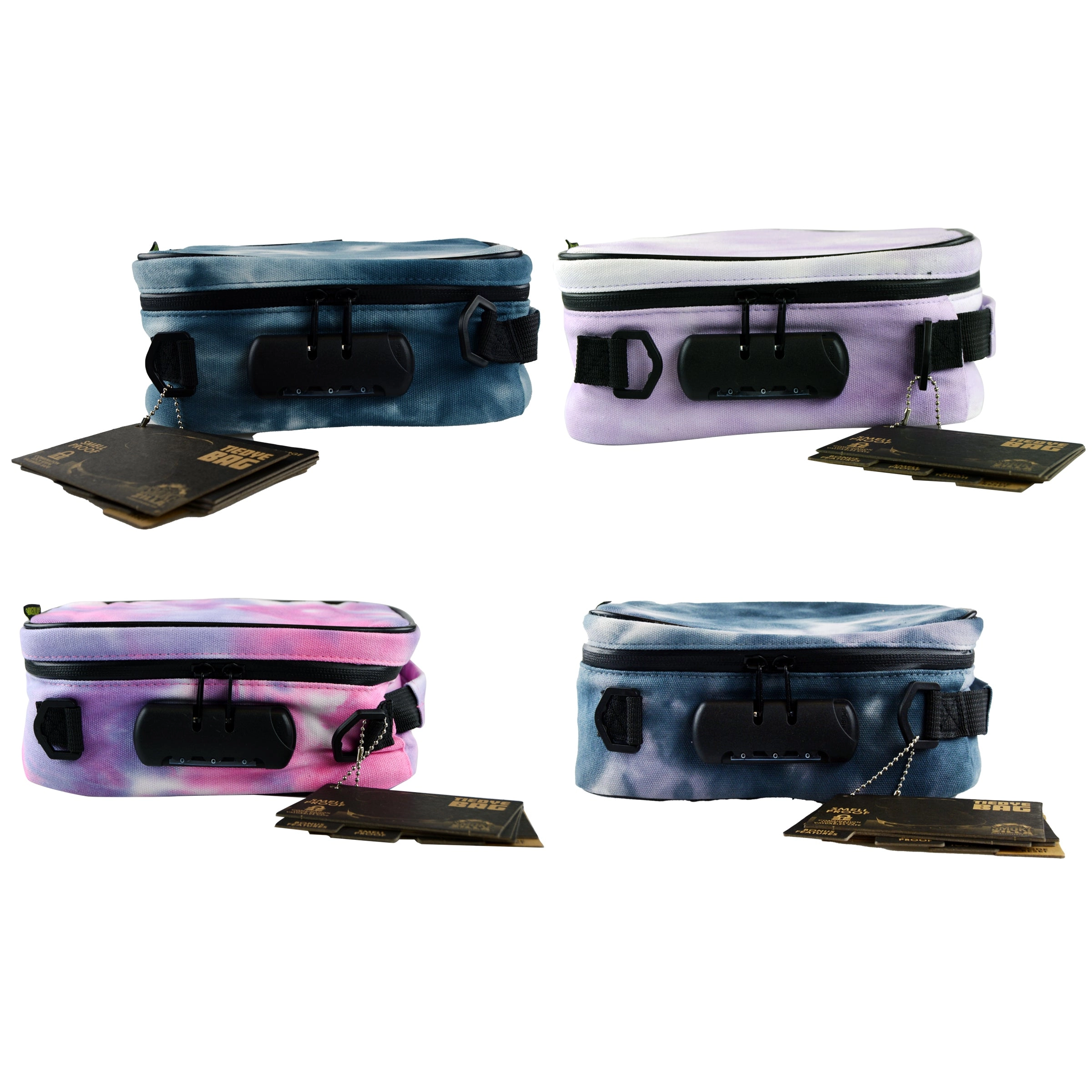 Smell Proof Tie Dye Canvas Lock Bag with Tool Organizer - 4 Pieces Per Retail Ready Display 22712