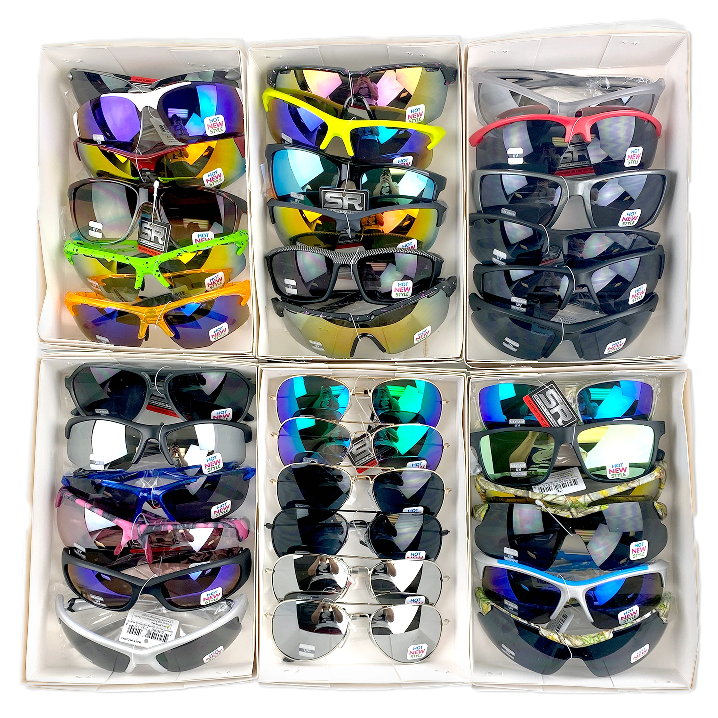 Sunglasses Sport Rayz Assortment Floor Display - 48 Pieces Per Retail Ready Display 88442