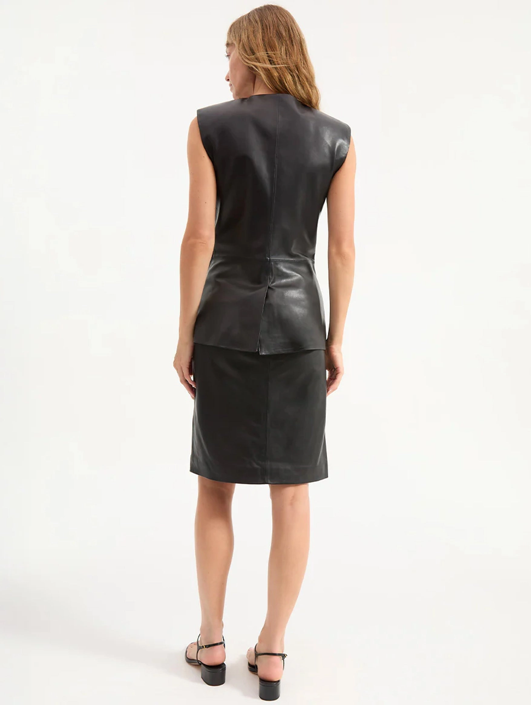 Tamara Leather Vest in Black