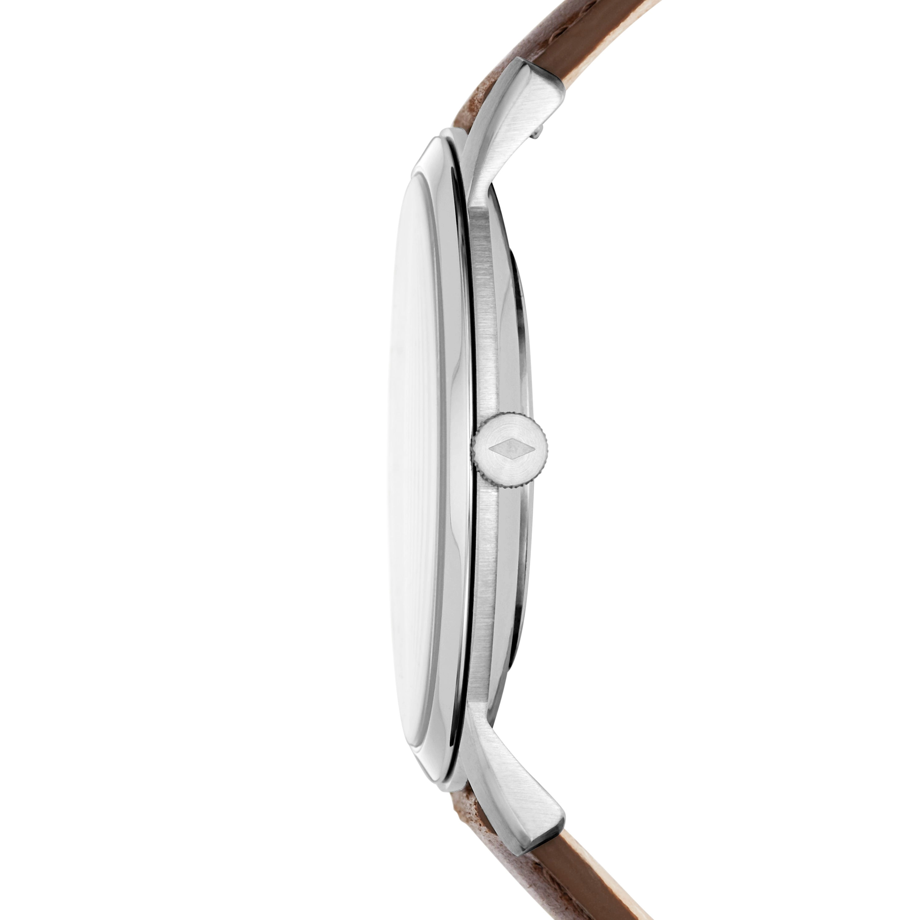 The Minimalist Three-Hand Brown Leather Watch