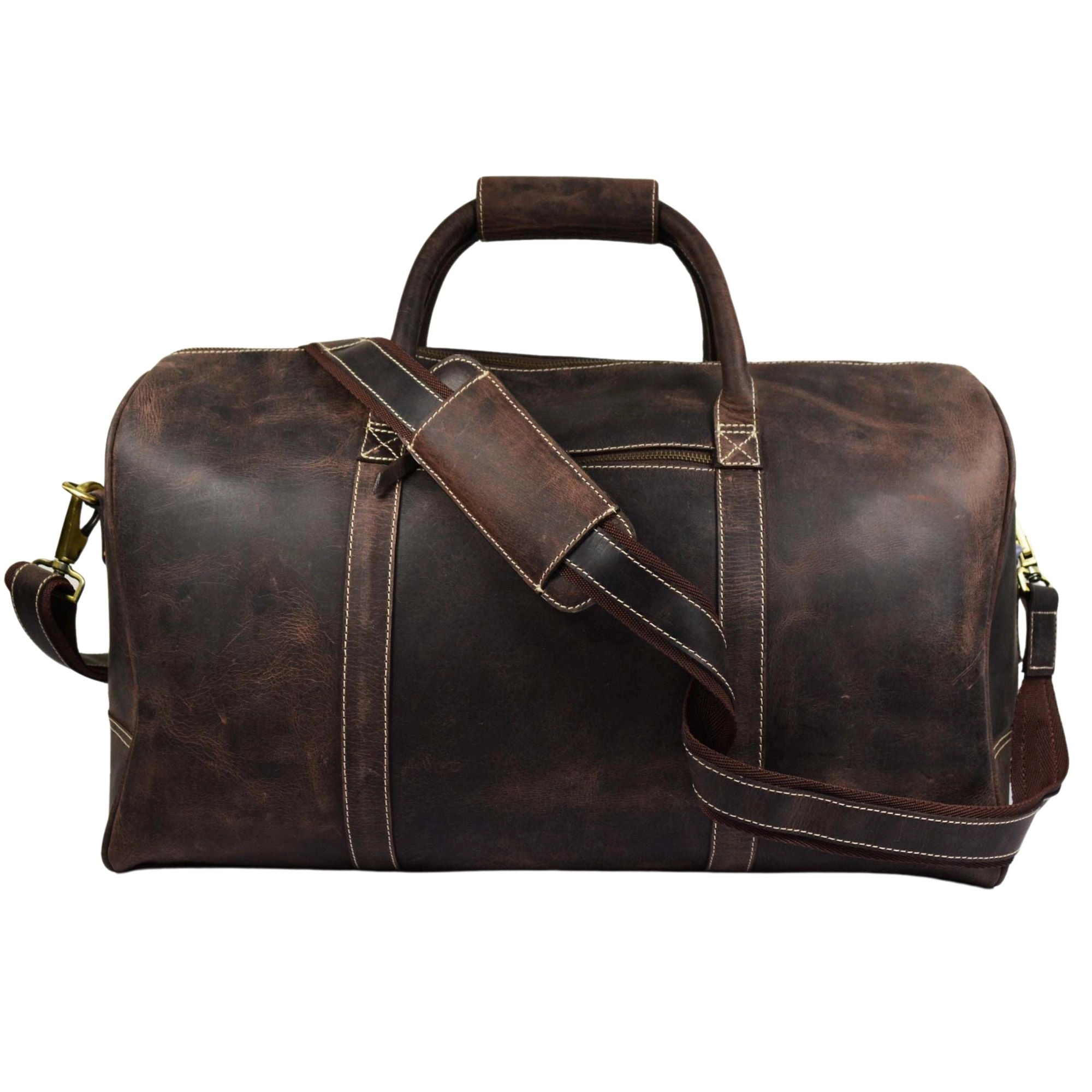 The Wayfarer Bag - Brown Classic Full-Grain Leather Duffle Bag