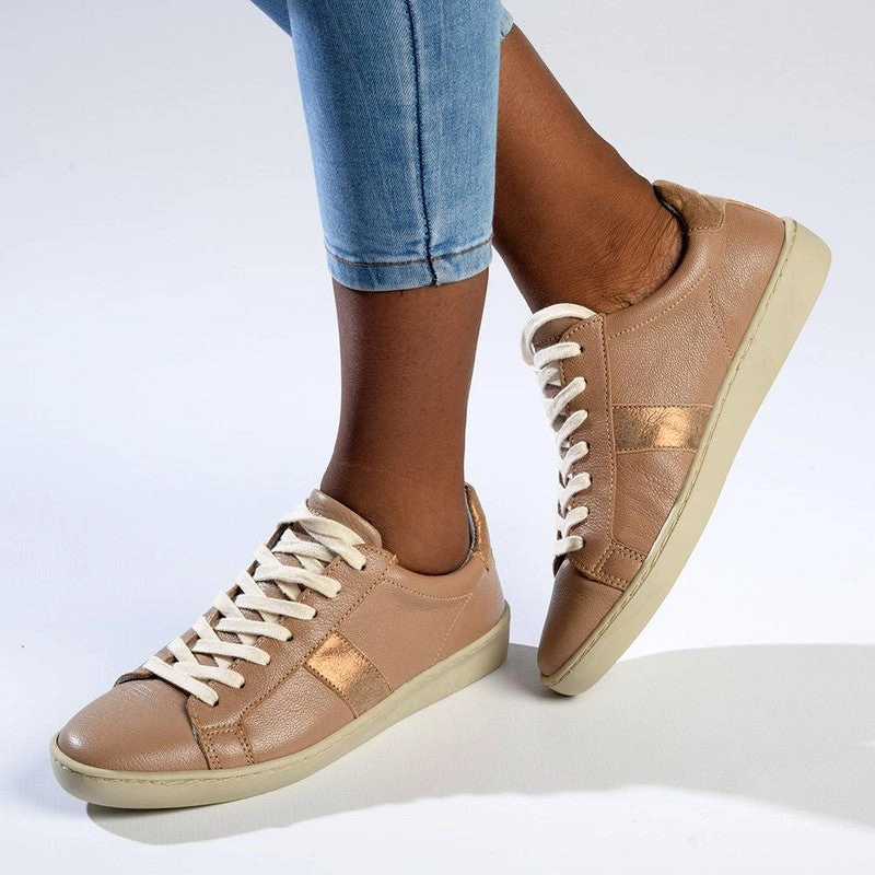 Tsonga Jelani Leather Fashion Sneaker - Timber / Beige