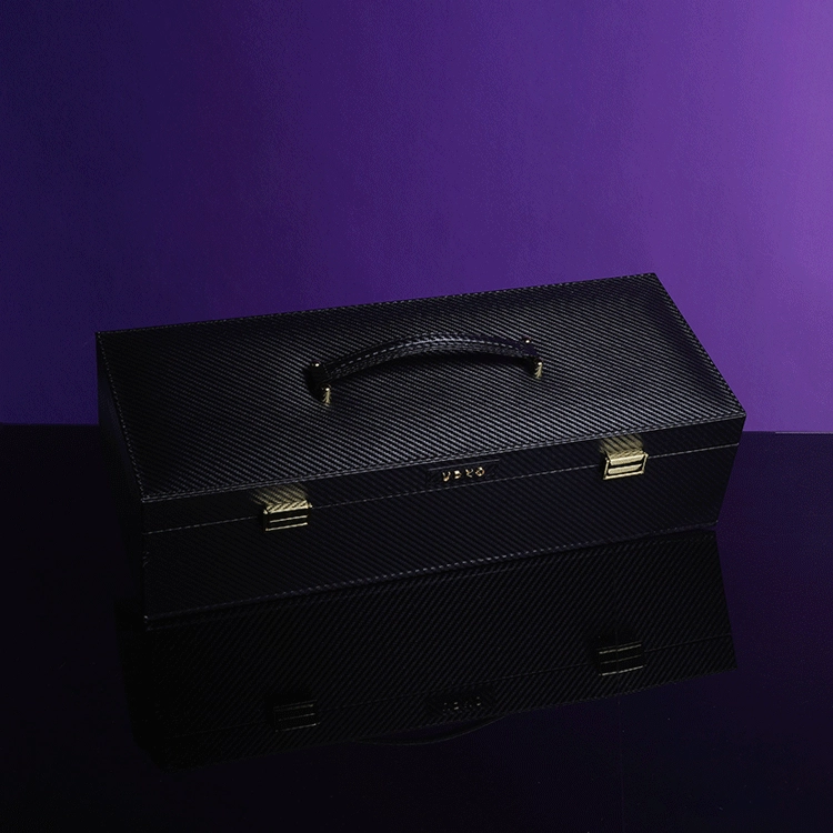 UPKO Luxury Italian Leather Bondage Tools Set with Case - Black