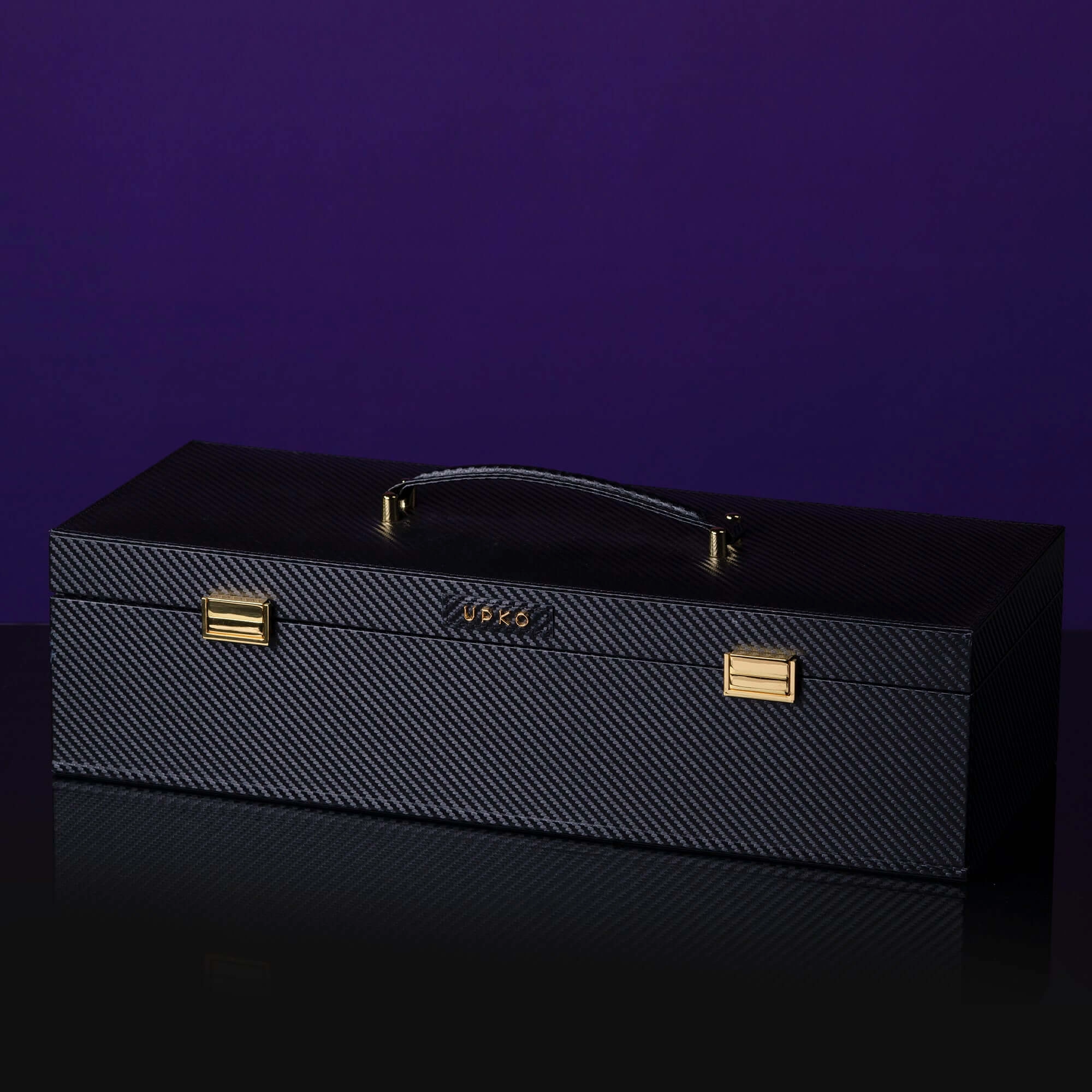 UPKO Luxury Italian Leather Bondage Tools Set with Case - Black