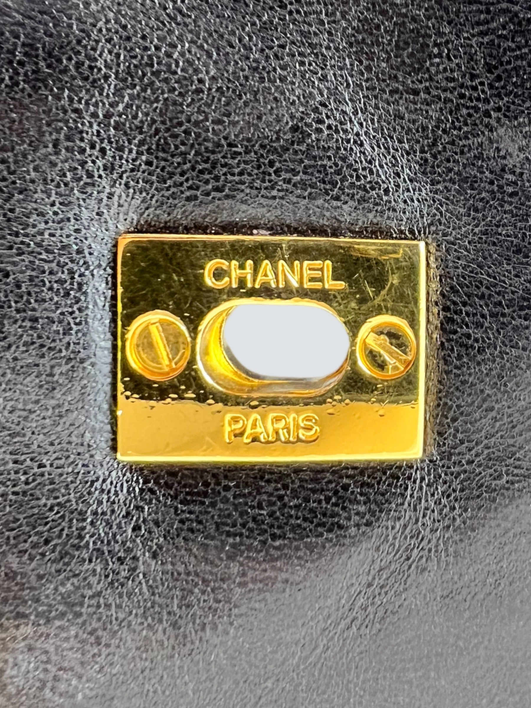 Vintage Chanel Black Lambskin Leather Backpack