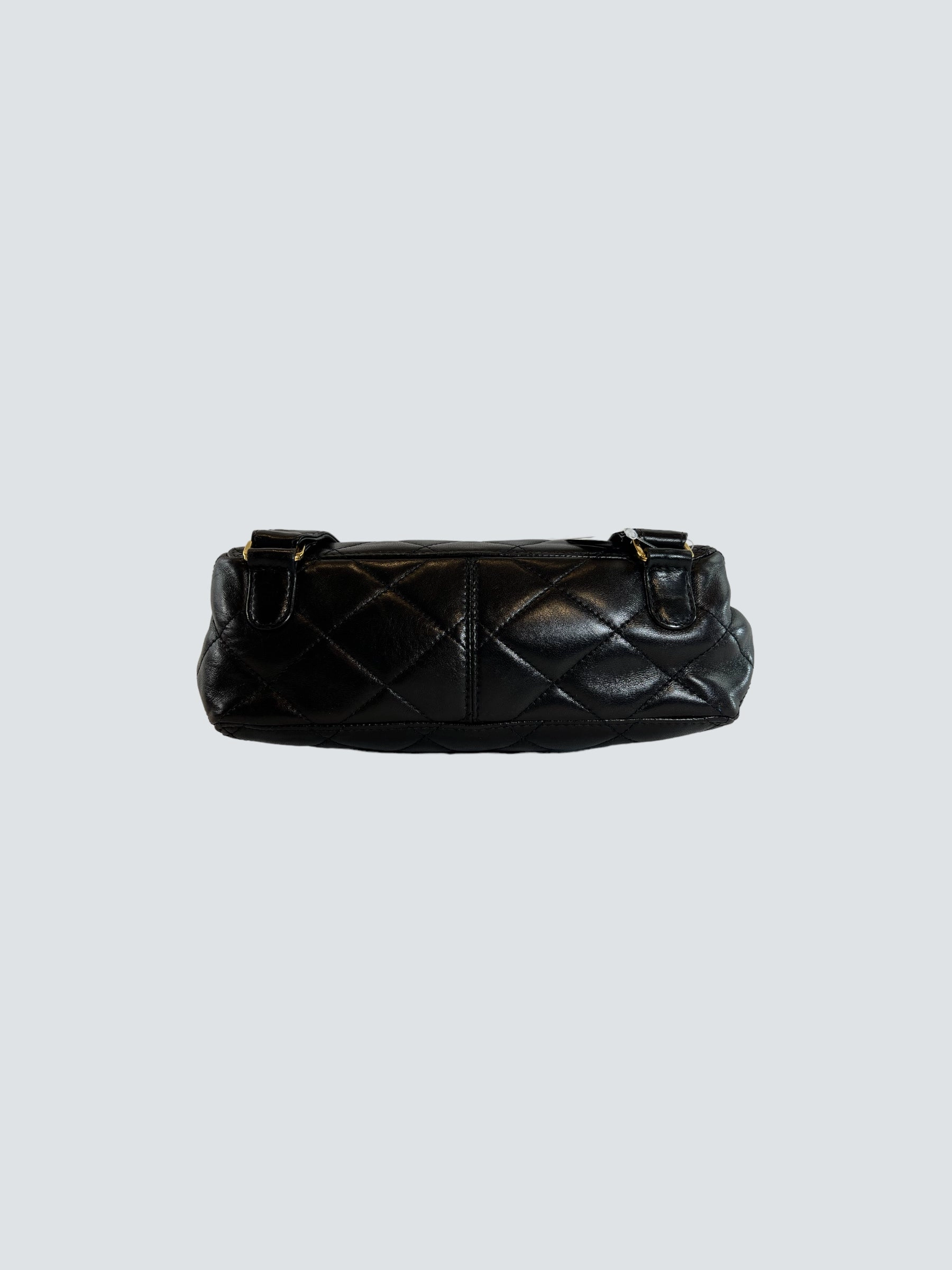 Vintage Chanel Black Lambskin Leather Backpack