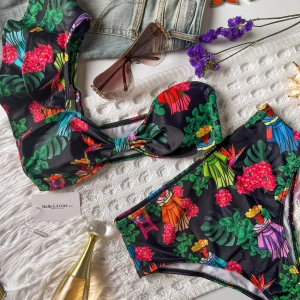 Vintage Floral Print Bikini Set