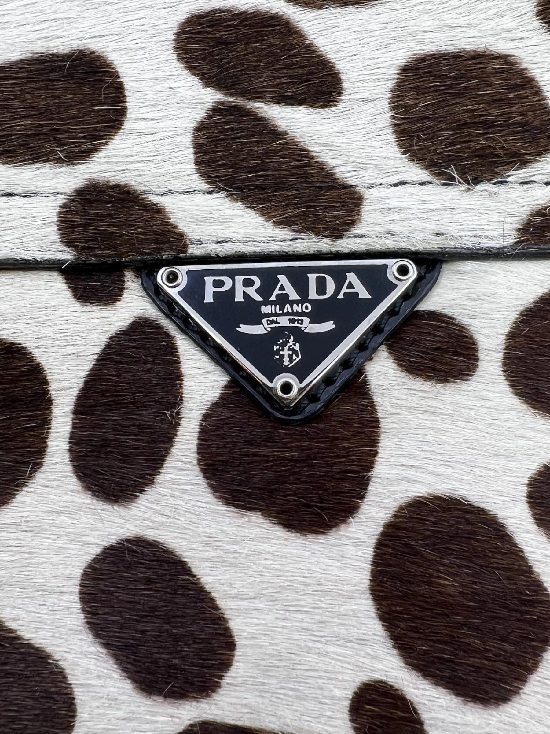Vintage Prada Printed Pony Hair Mini Bag