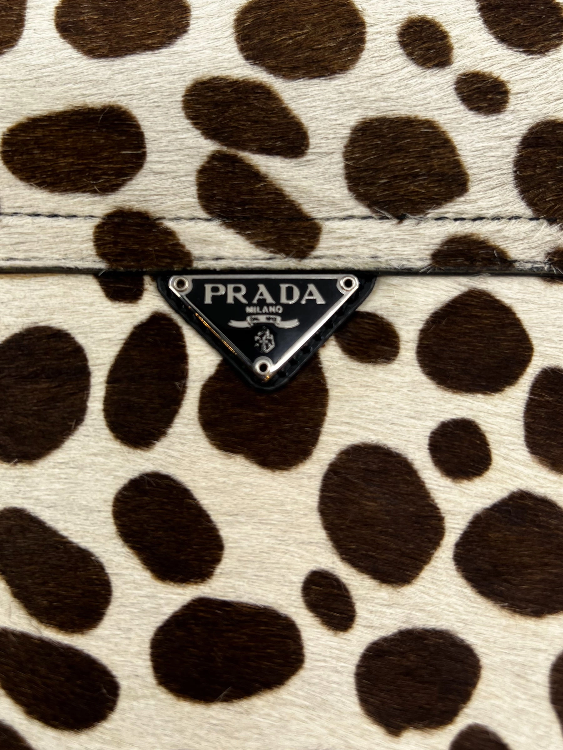 Vintage Prada Printed Pony Hair Mini Bag