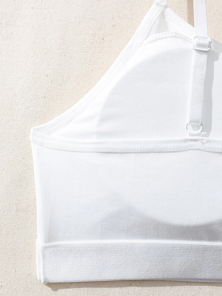 White Printed Padded Wireless Tank Top