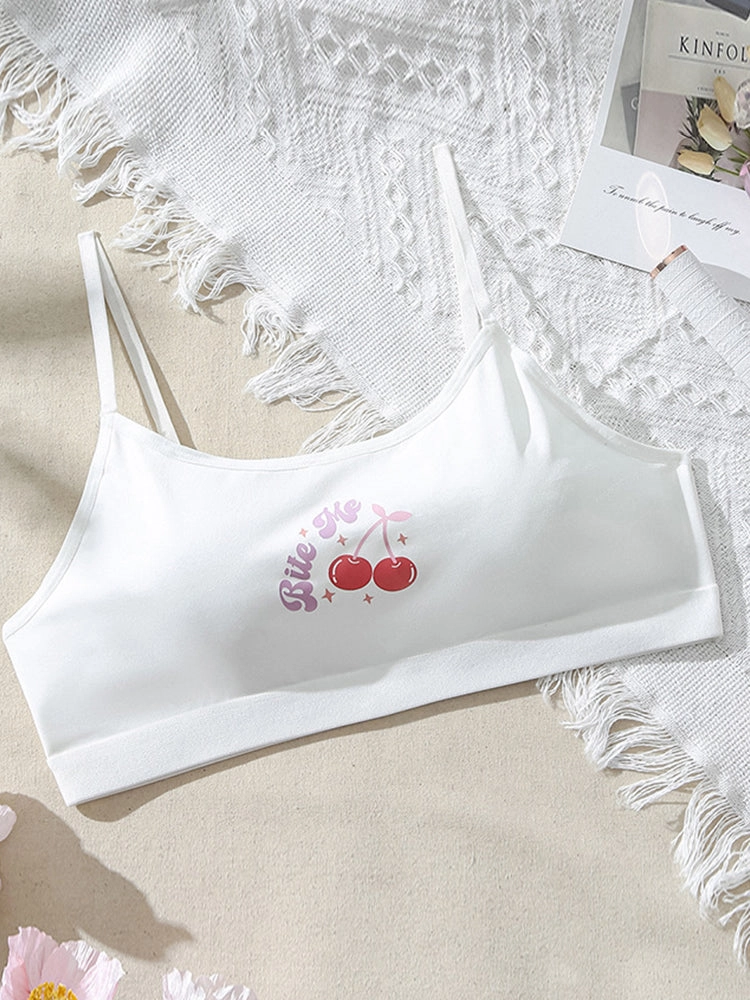 White Printed Padded Wireless Tank Top
