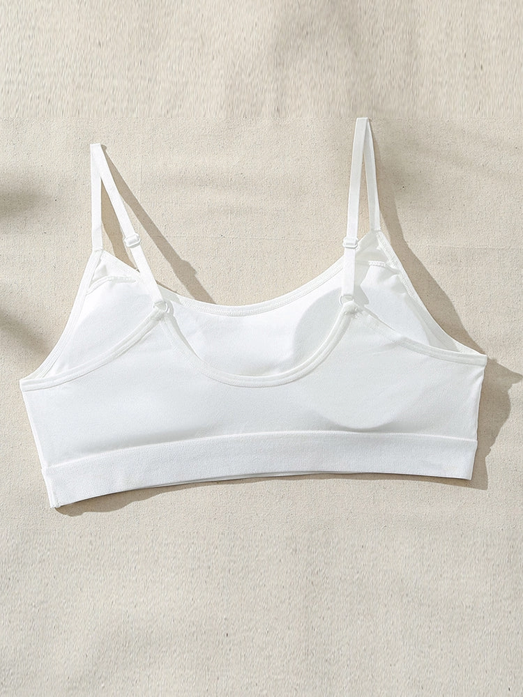 White Printed Padded Wireless Tank Top