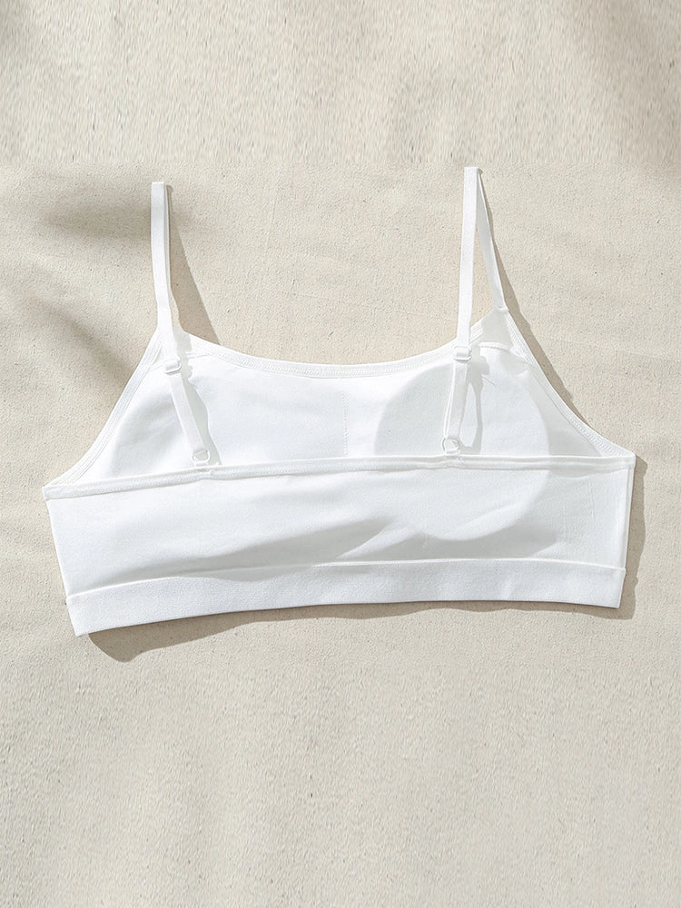 White Printed Padded Wireless Tank Top