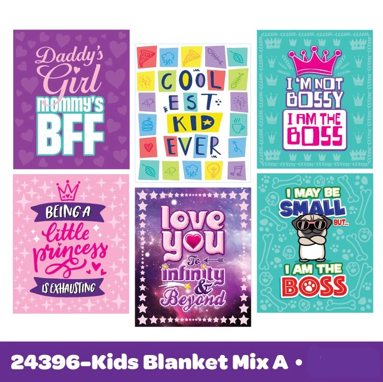 Wholesale Kids Printed Blankets - 6 Pieces Per Display 24396